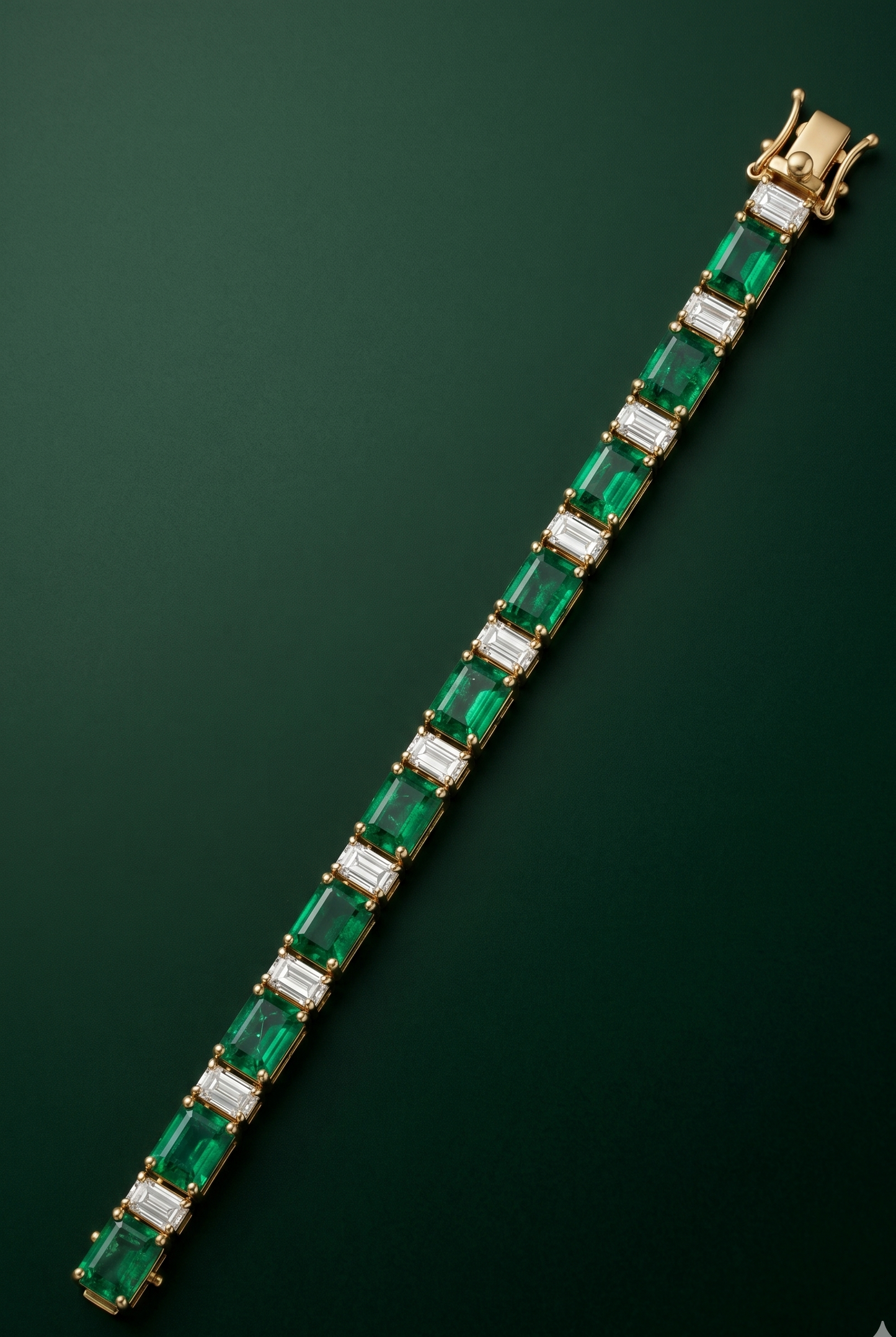 Pure Silver Emerald Tennis Bracelet