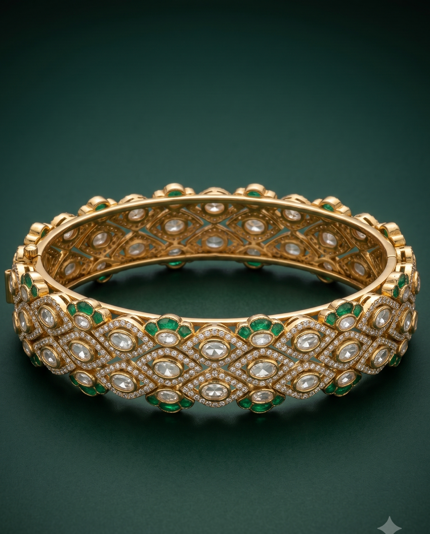 Emerald Trellius Cuff Bracelet