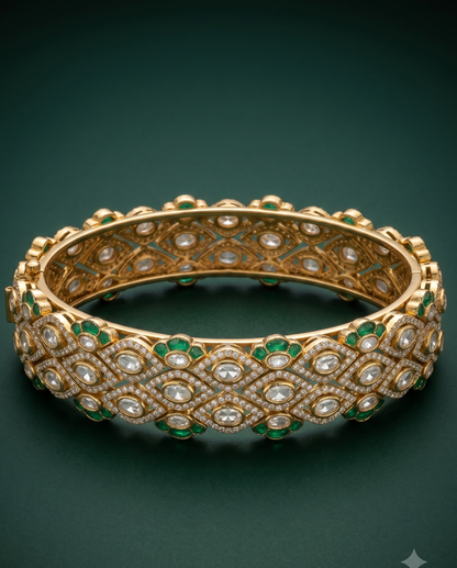 Emerald Trellius Cuff Bracelet