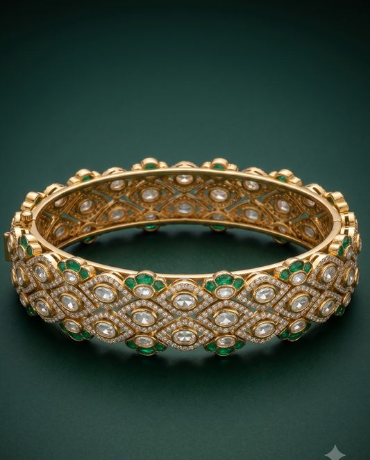 Emerald Trellius Cuff Bracelet