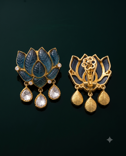 92.5 Silver Moissanite Padma Studs