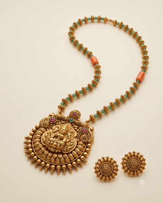 Classic Golden Temple Necklace Set