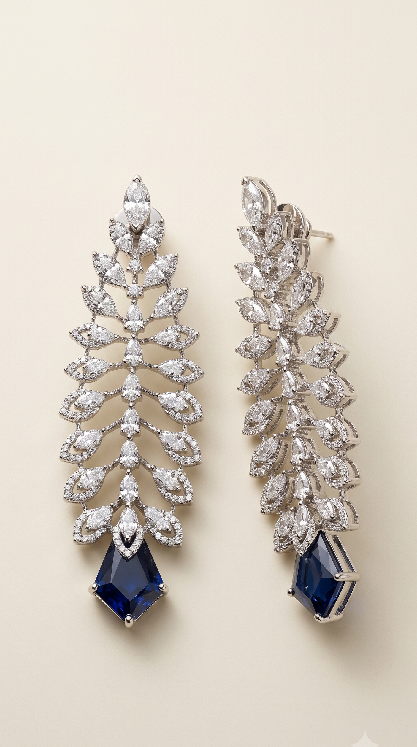 Sapphire Plume Earrings