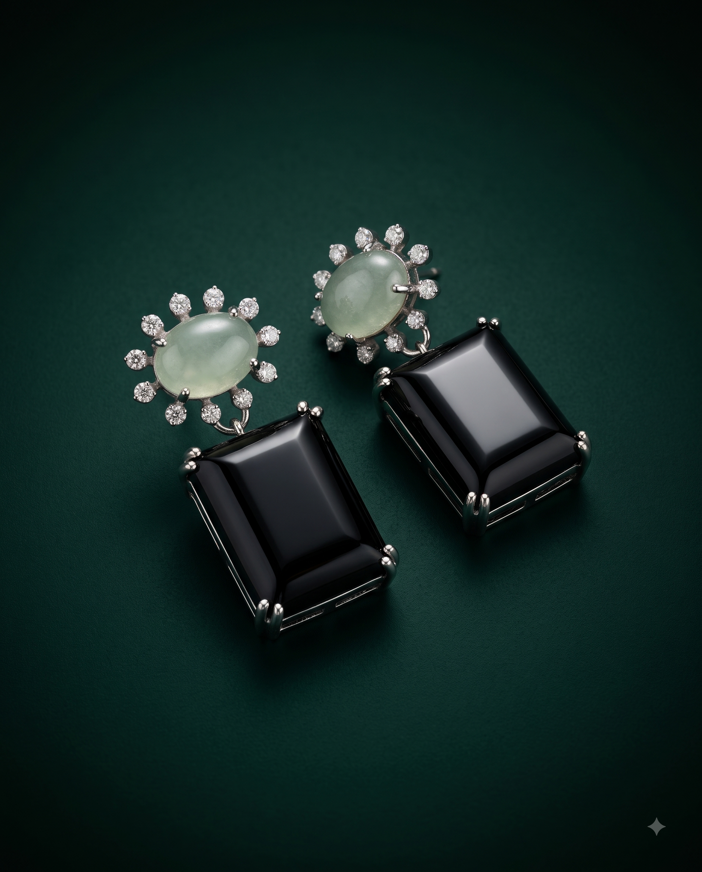 Pure Silver Black Noir Earrings