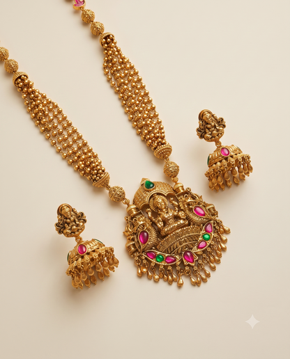 Golden Padma Necklace Set