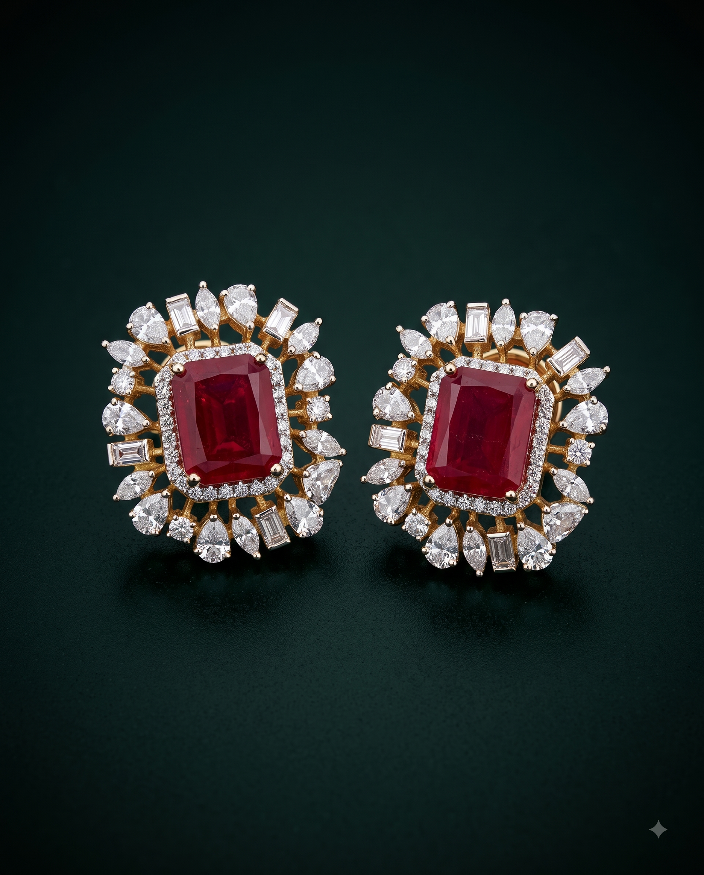Pure Silver Ruby Mist Studs