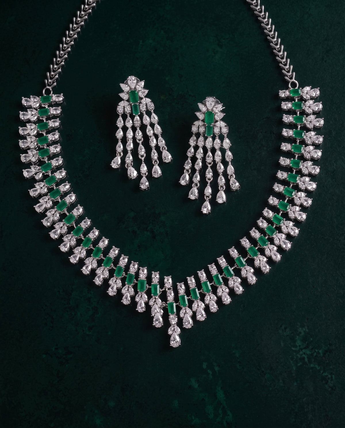 Emerald Cascade Necklace Set