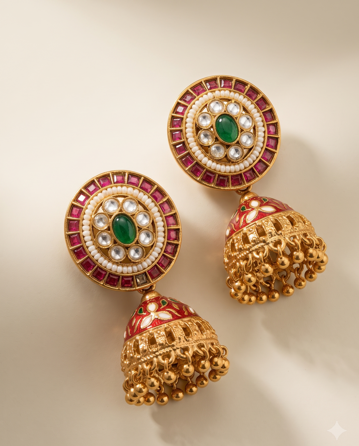 Meenakari Royal Jhumkas