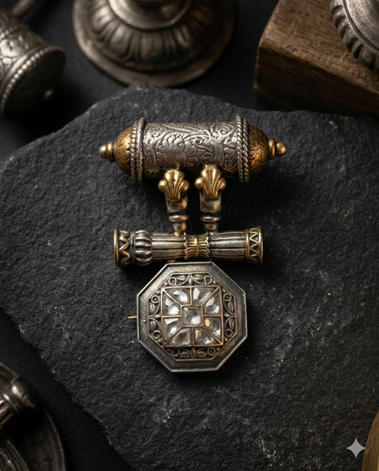 Pure Silver Darbaar Brooch