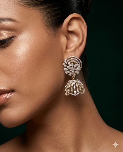 Pure Silver Celestial Dome Earrings