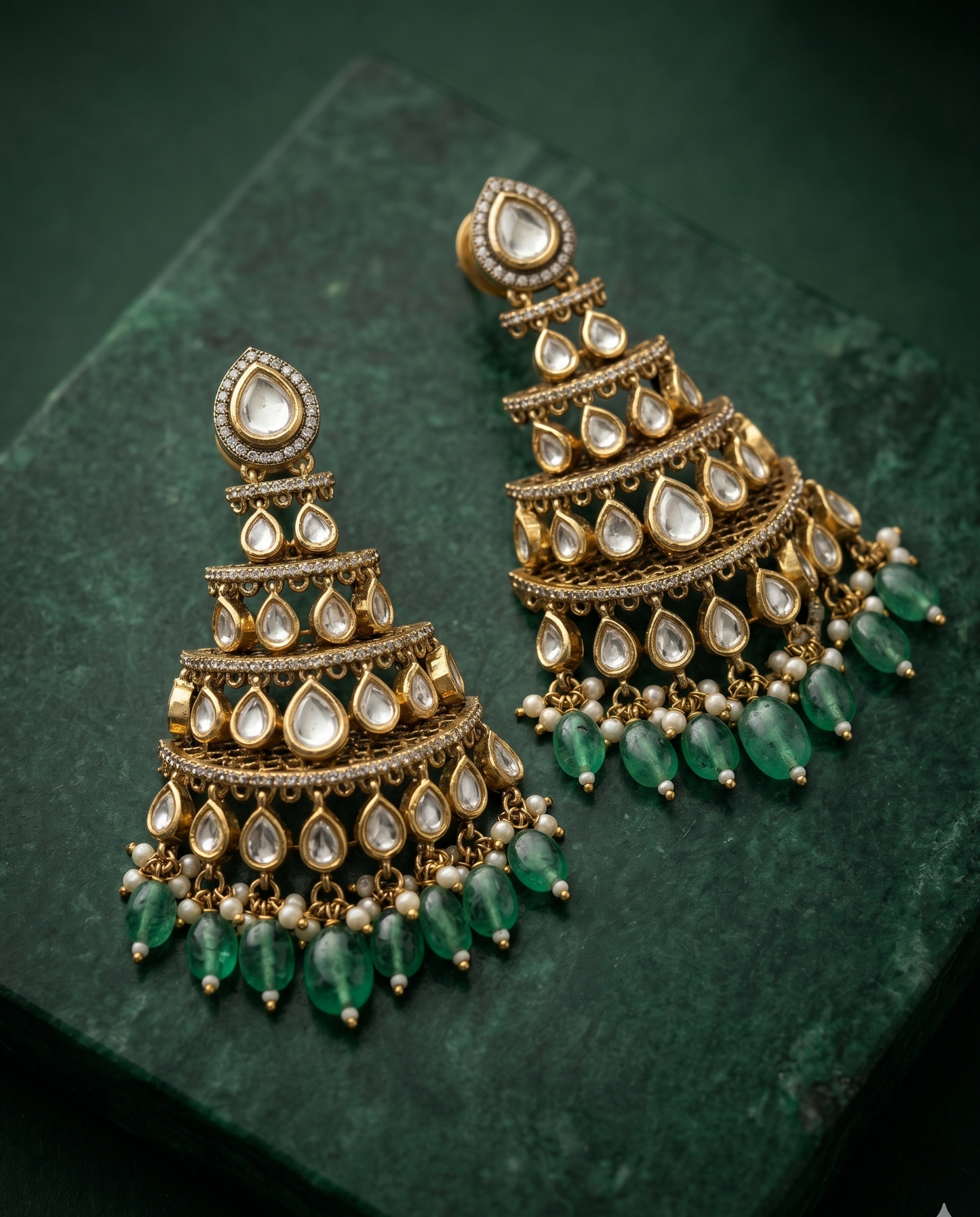 Polki Cascade Jhumkas