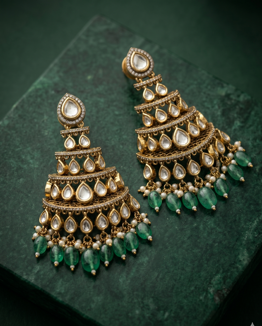 Polki Cascade Jhumkas