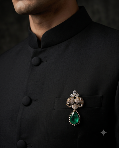 Elegant Emerald Brooch