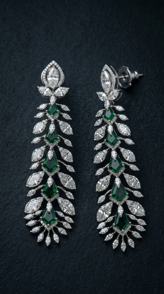 Emerald Cascade Danglers