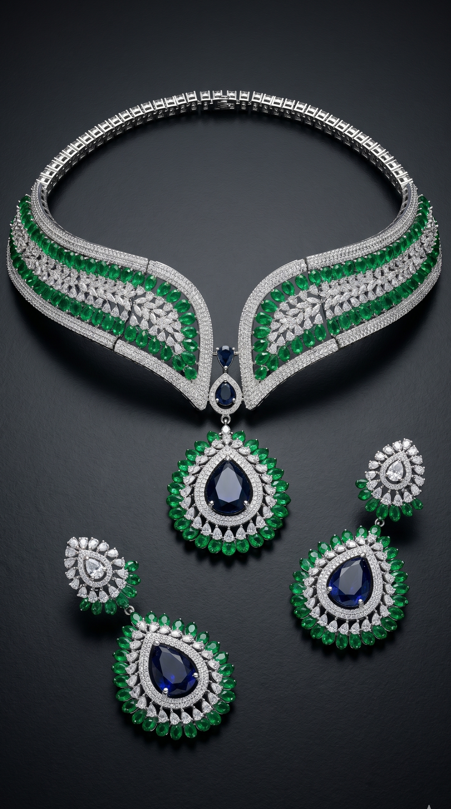 Emerald Nocture Necklace Set