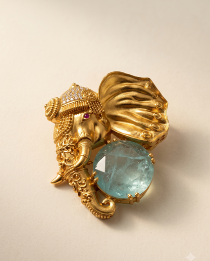 Golden Aadi Gaj Brooch