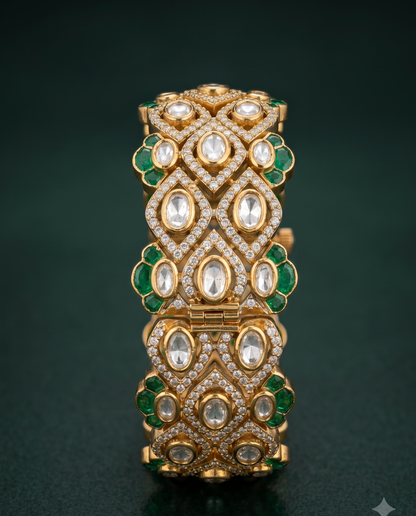 Emerald Trellius Cuff Bracelet