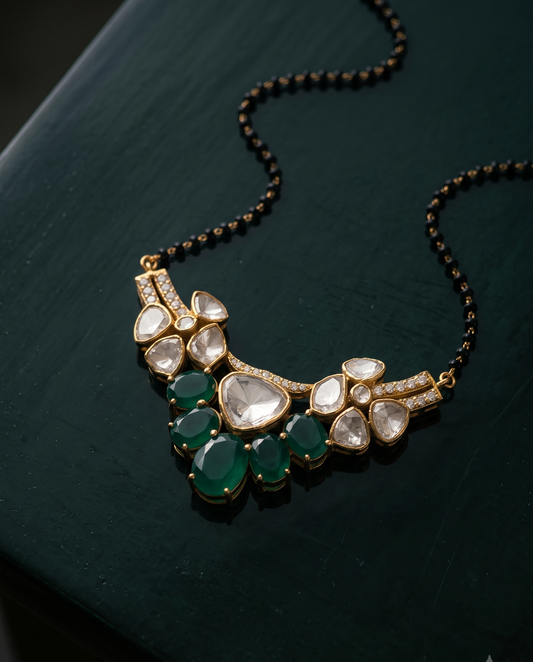 92.5 Silver Moissanite Mangalsutra Pendant