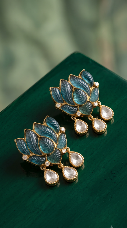92.5 Silver Moissanite Padma Studs