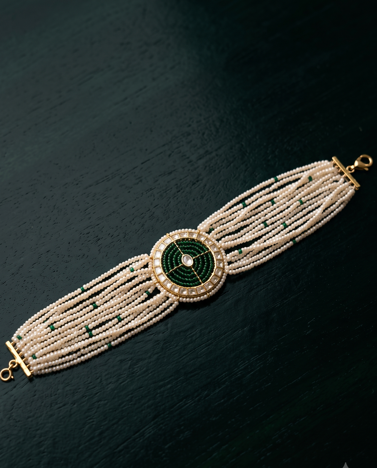 92.5 Silver Emerald Chakra Bracelet
