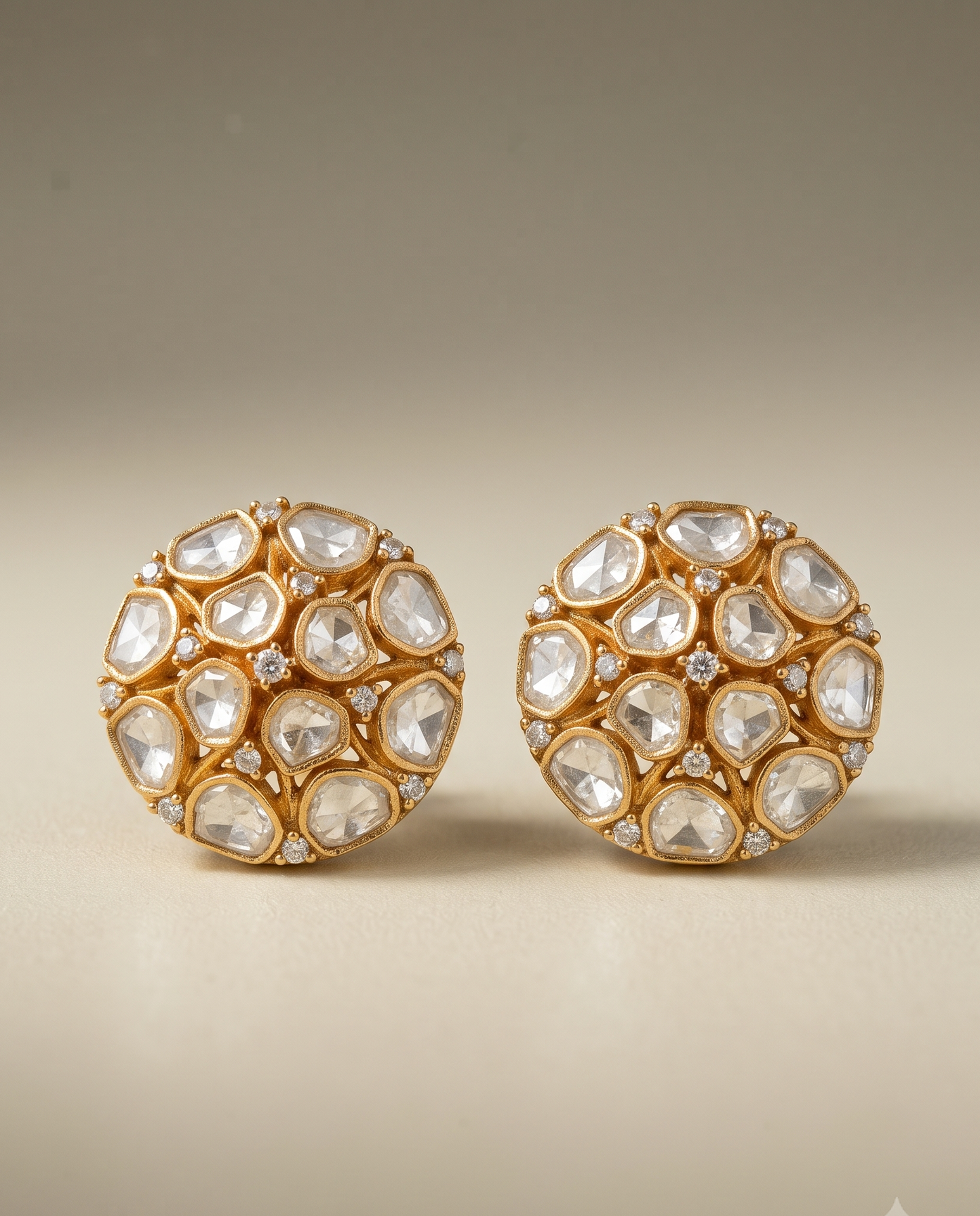 Polki Melange Studs