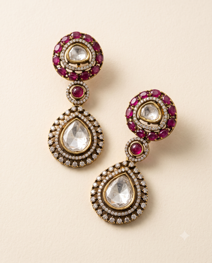 Ruby Petal Earrings