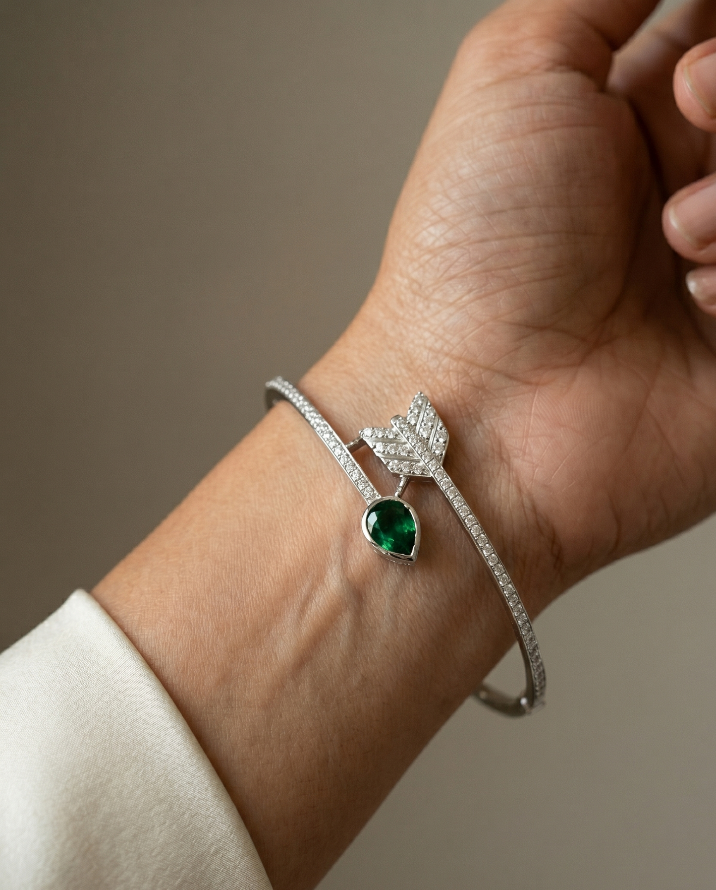 Pure Silver Emerald Archive Bracelet