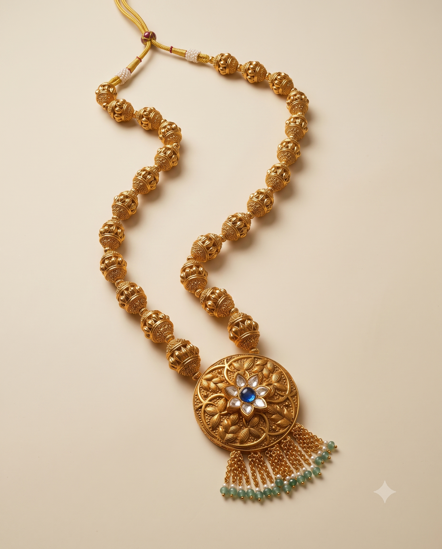 Golden Chakra Long Necklace Set