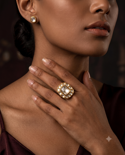 Classic Polki Halo Ring