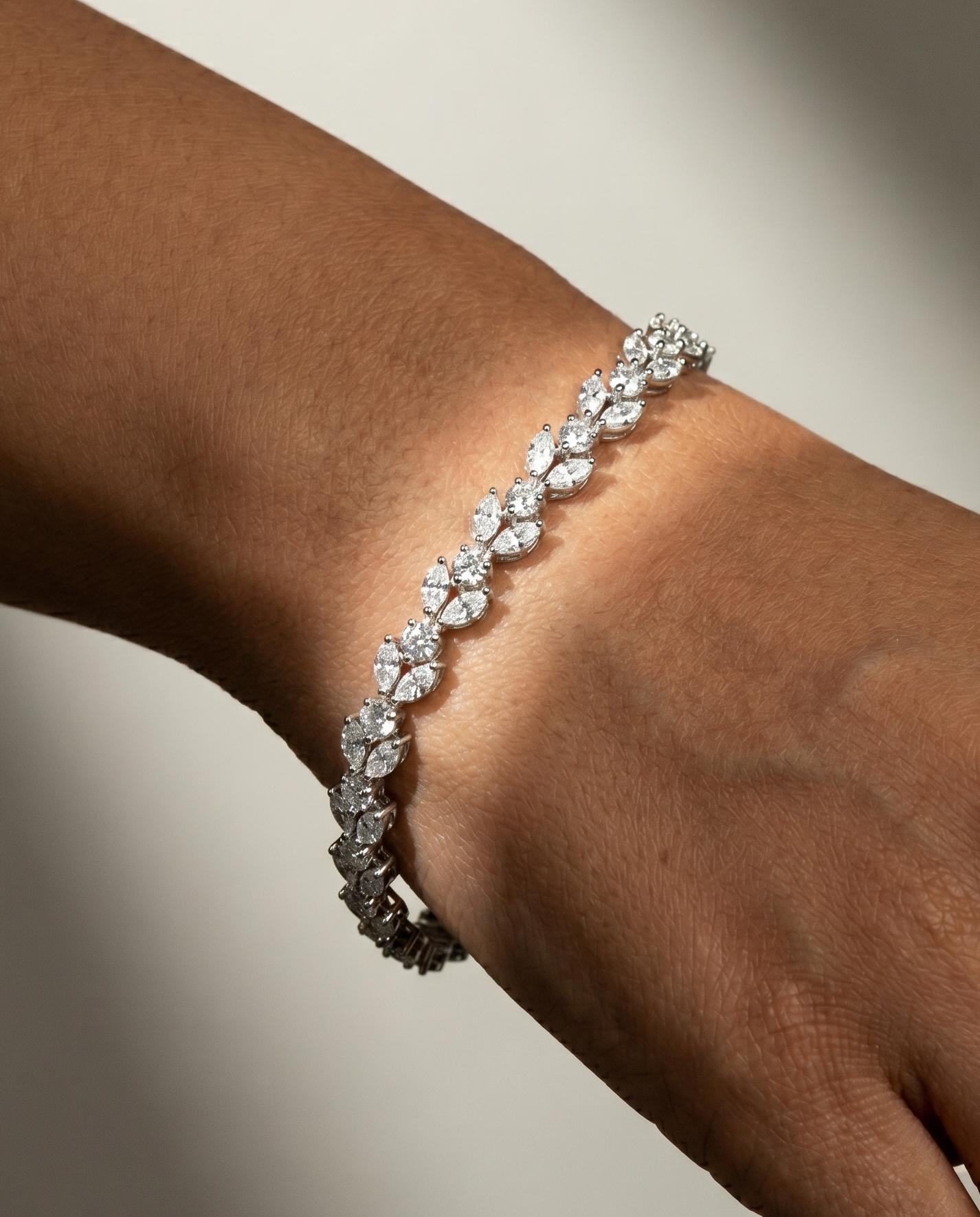 Pure Silver Dual Marquise Bracelet