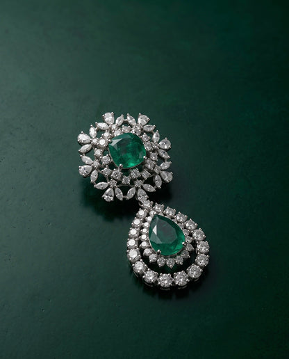 Pure Silver Emerald Bagh Pendant