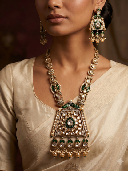Empress Emerald Long Necklace Set