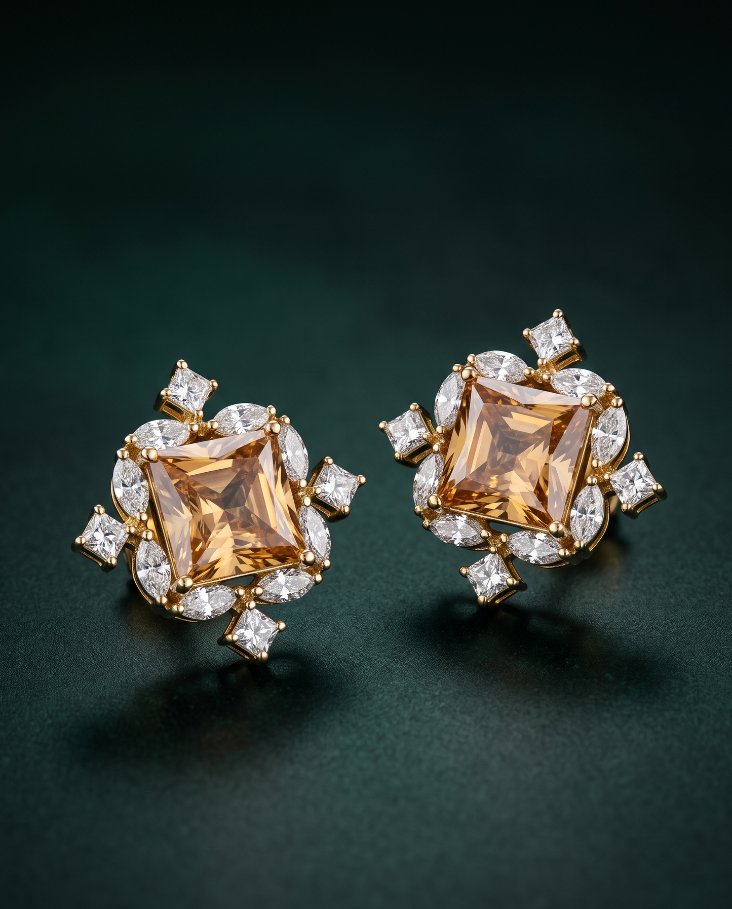 Pure Silver Chic Champagne Studs