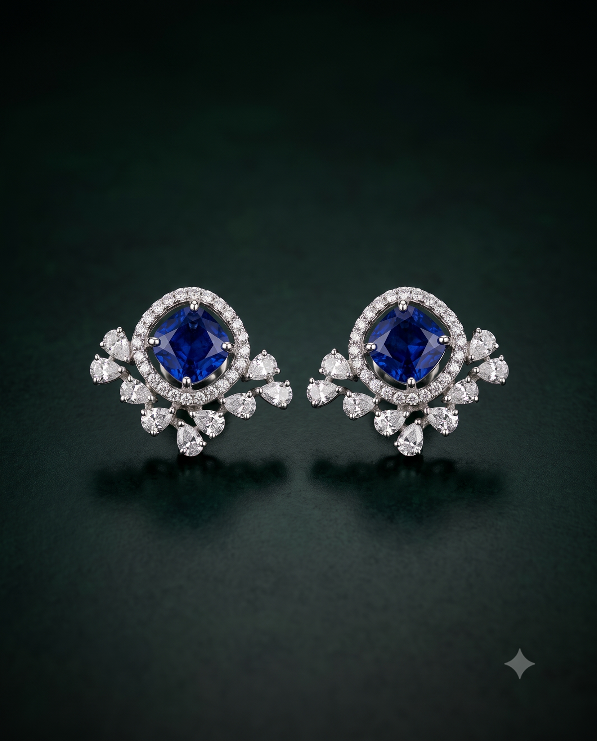 Pure Silver Sapphire Serenity Studs