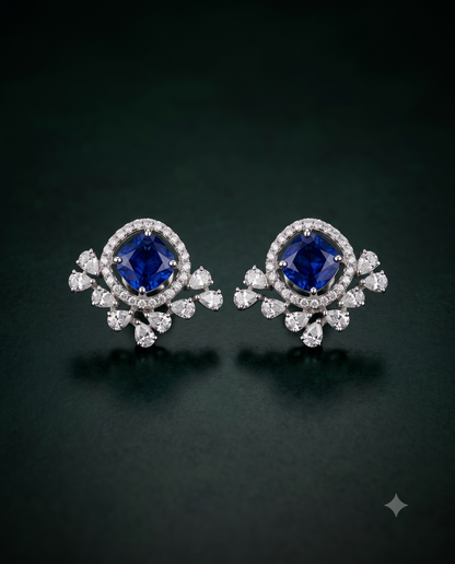 Pure Silver Sapphire Serenity Studs