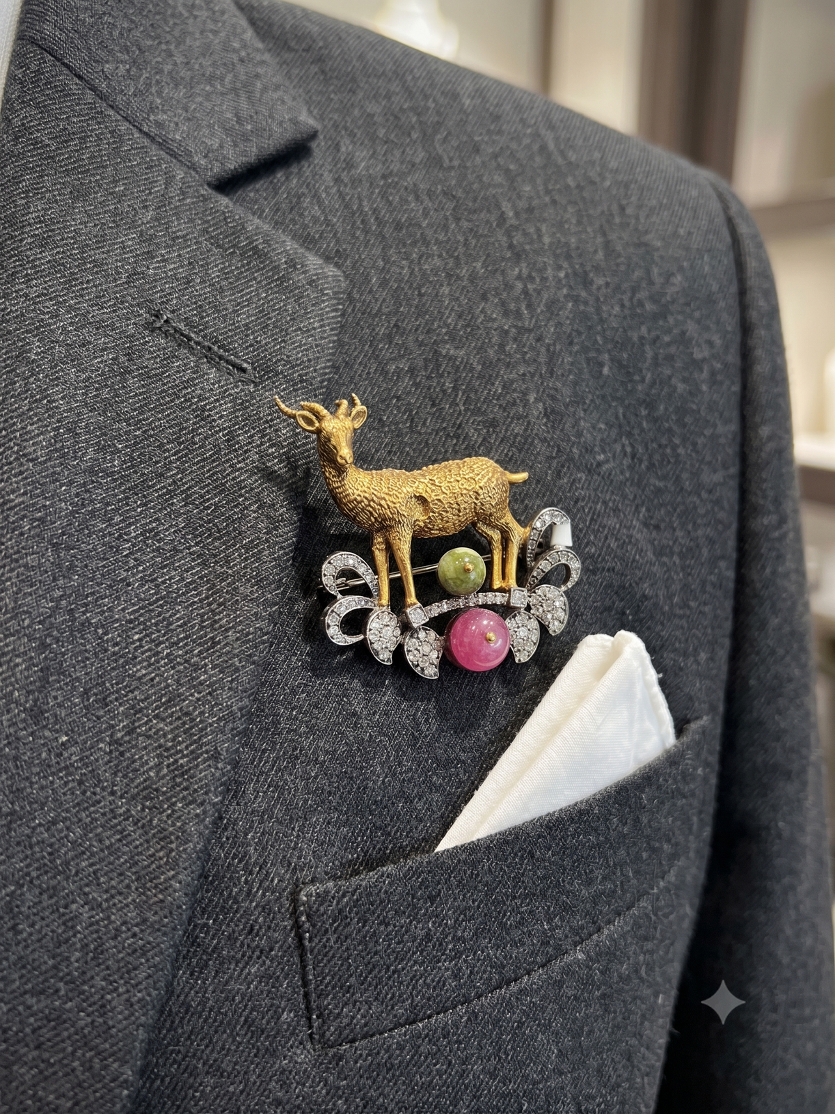 Golden Mrig Brooch