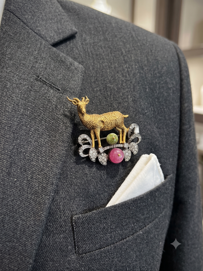 Golden Mrig Brooch