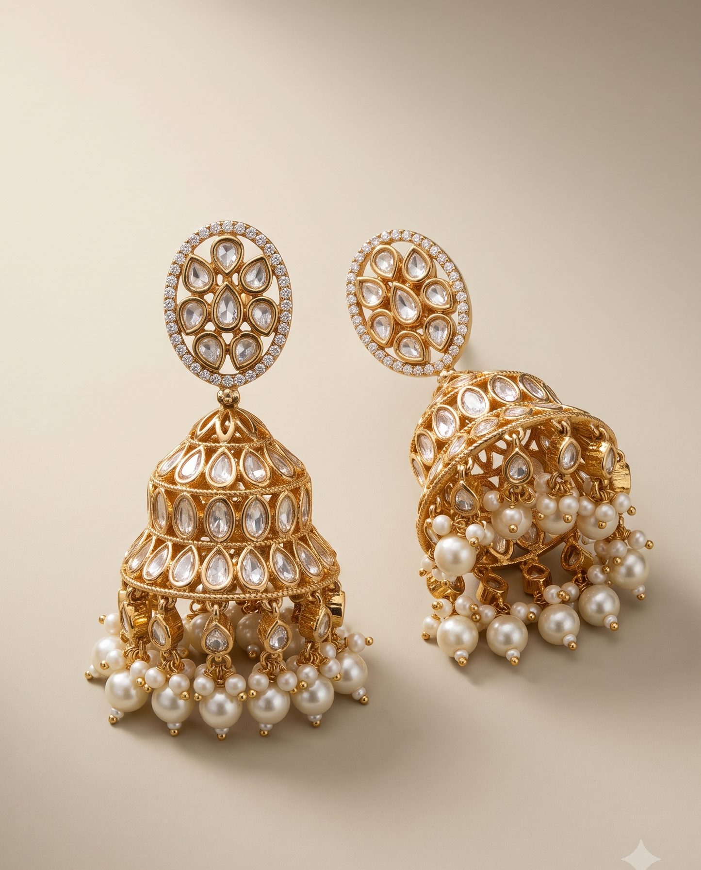 Golden Maharani Jhumkas