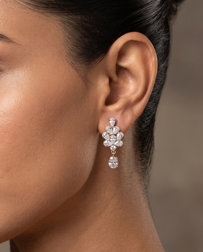 Pure Silver Oval Constellation Drops