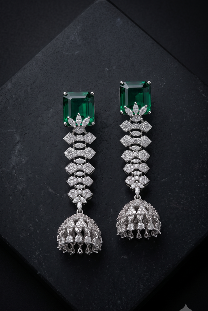 Vintage Emerald Jhumki Earrings