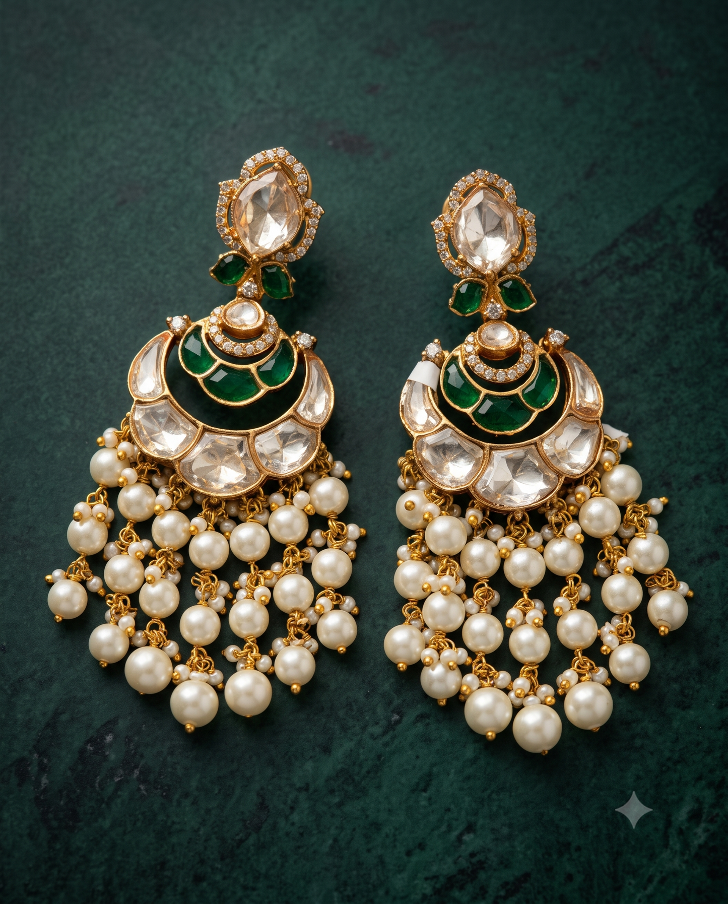 Polki Pearl Danglers