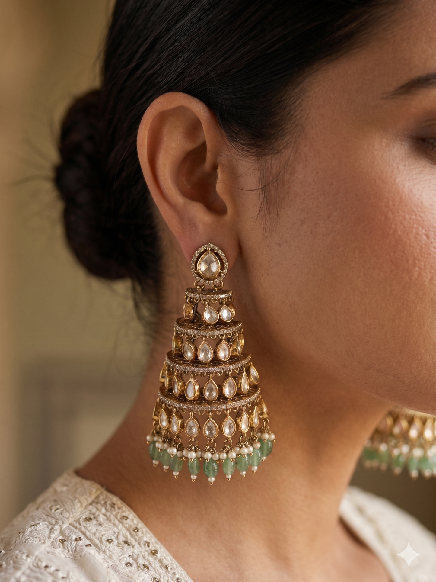 Polki Cascade Jhumkas