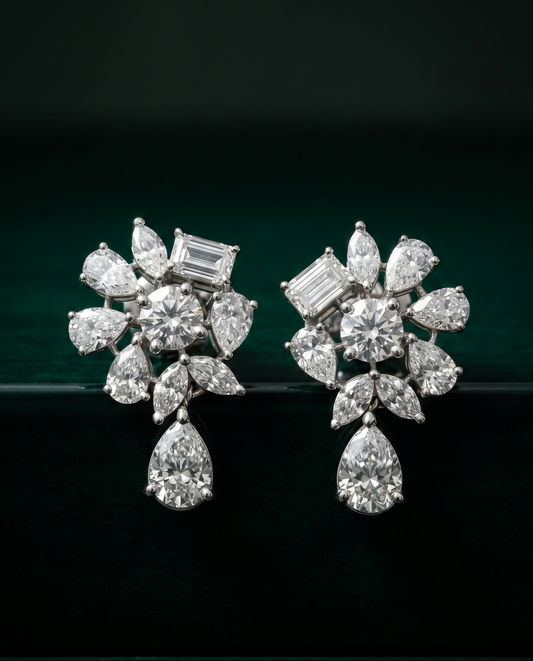 Pure Silver Deco Studs