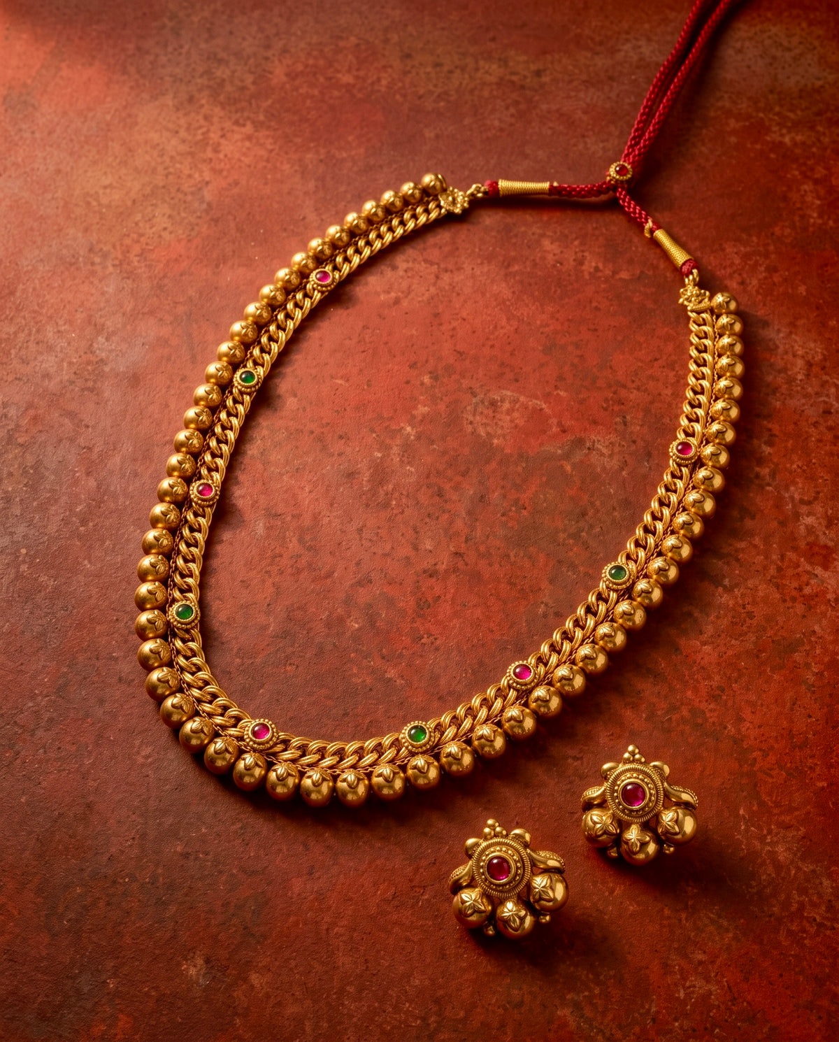 Golden Nakshi Necklace set