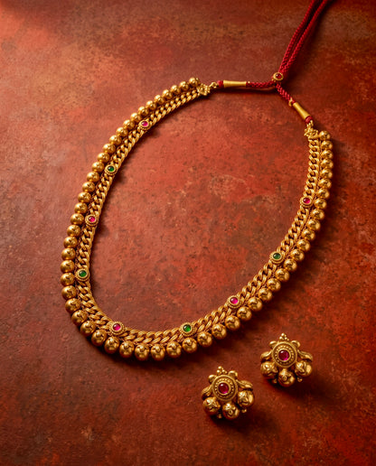 Golden Nakshi Necklace set
