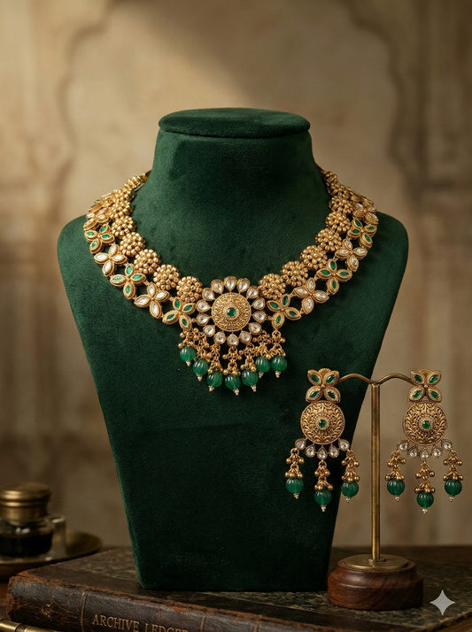 Golden Virasat Necklace Set
