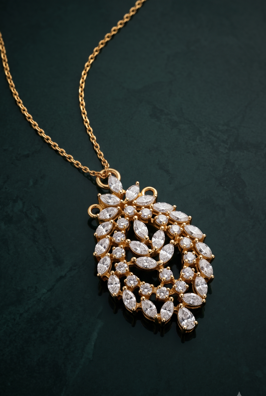 Pure Silver Delicate Drop Chain Pendant