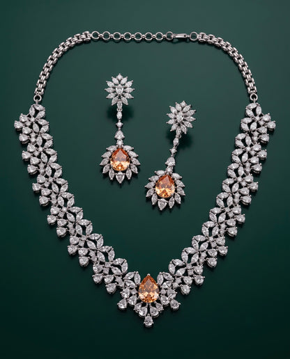 Fire Opal Marquise Necklace Set