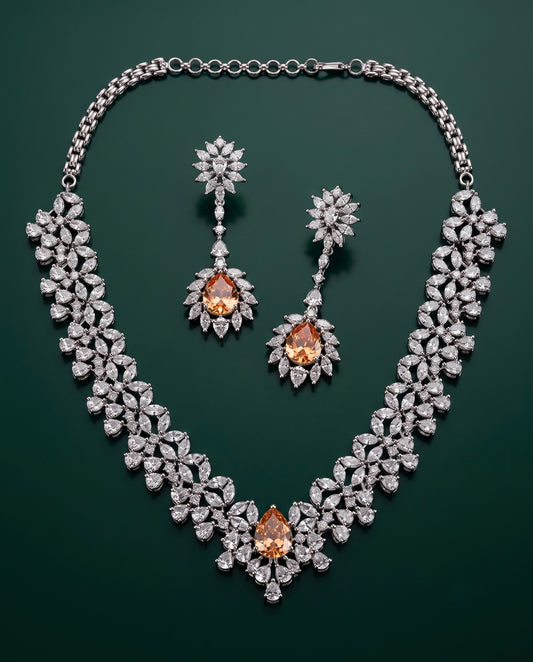 Fire Opal Marquise Necklace Set