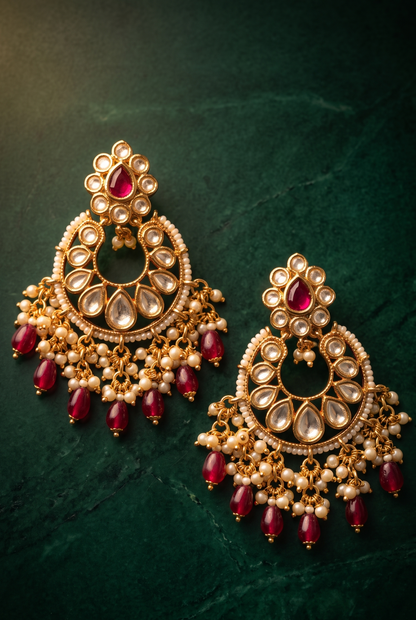 Regal Ruby Jhumkas